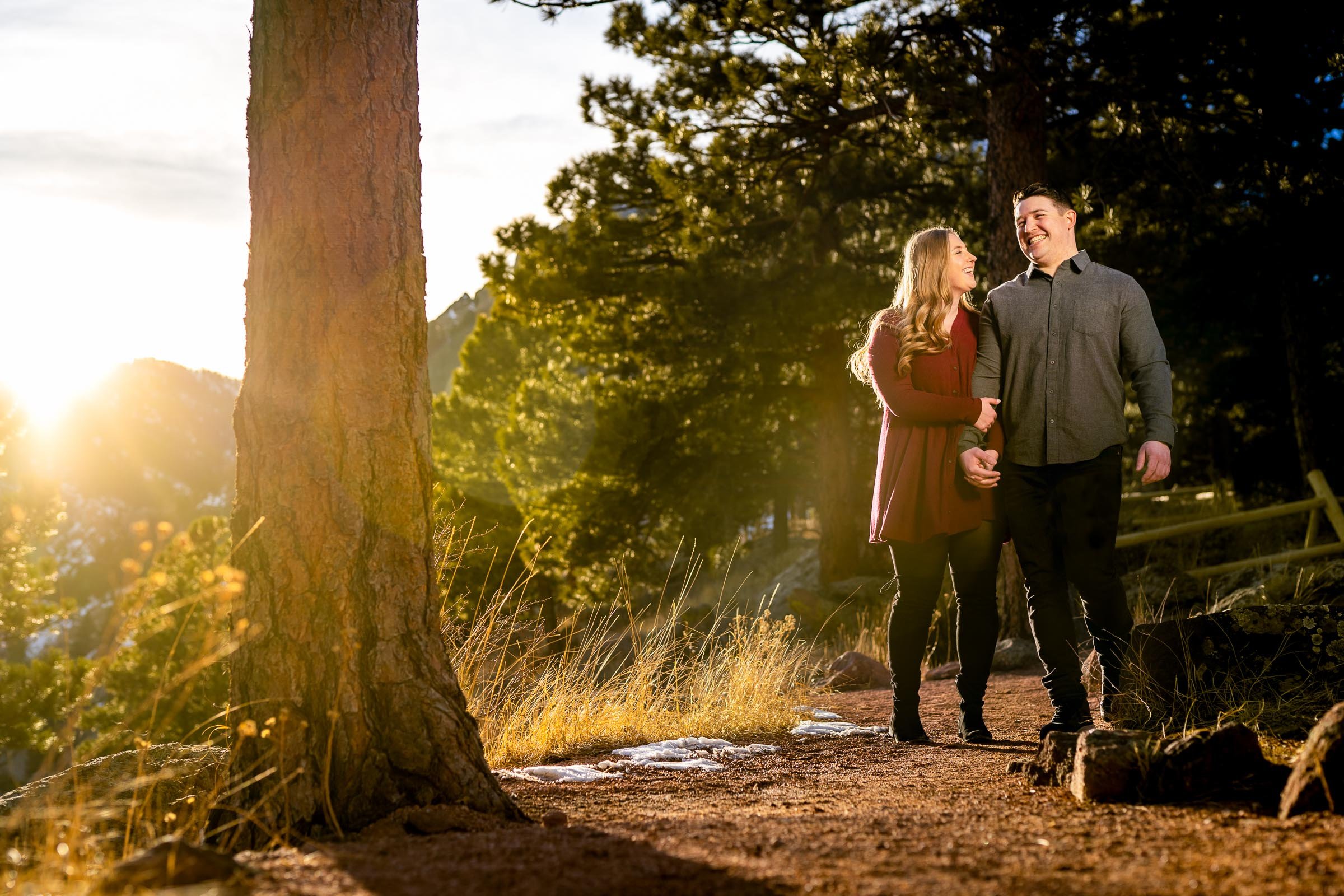 Engaged couple poses for portraits with the flatiron mountains in the background, Mountain Engagement Photos, Engagement Session, Engagement Photos, Engagement Photos Inspiration, Engagement Photography, Engagement Photographer, Engagement Portraits, Winter Engagement Photos, Snow Engagement Photos, Boulder engagement session, Boulder engagement photos, Boulder engagement photography, Boulder engagement photographer, Boulder engagement inspiration, NCAR Trail engagement session, NCAR Trail engagement photos, NCAR Trail engagement photography, NCAR Trail engagement photographer, NCAR Trail engagement inspiration, Colorado engagement session, Colorado engagement photos, Colorado engagement photography, Colorado engagement photographer, Colorado engagement inspiration, Flatiron Engagement Photos, Chautauqua Engagement Photos