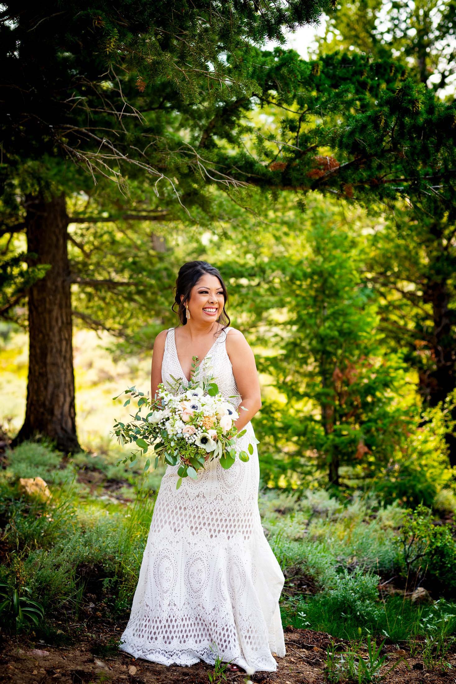 Bride and groom share an emotional first look in the forest outside their cabin in Rocky Mountain National Park, wedding, wedding photos, wedding photography, wedding photographer, wedding inspiration, wedding photo inspiration, mountain wedding, YMCA of the Rockies wedding, YMCA of the Rockies wedding photos, YMCA of the Rockies wedding photography, YMCA of the Rockies wedding photographer, YMCA of the Rockies wedding inspiration, YMCA of the Rockies wedding venue, Estes Park wedding, Estes Park wedding photos, Estes Park wedding photography, Estes Park wedding photographer, Colorado wedding, Colorado wedding photos, Colorado wedding photography, Colorado wedding photographer, Colorado mountain wedding, Colorado wedding inspiration