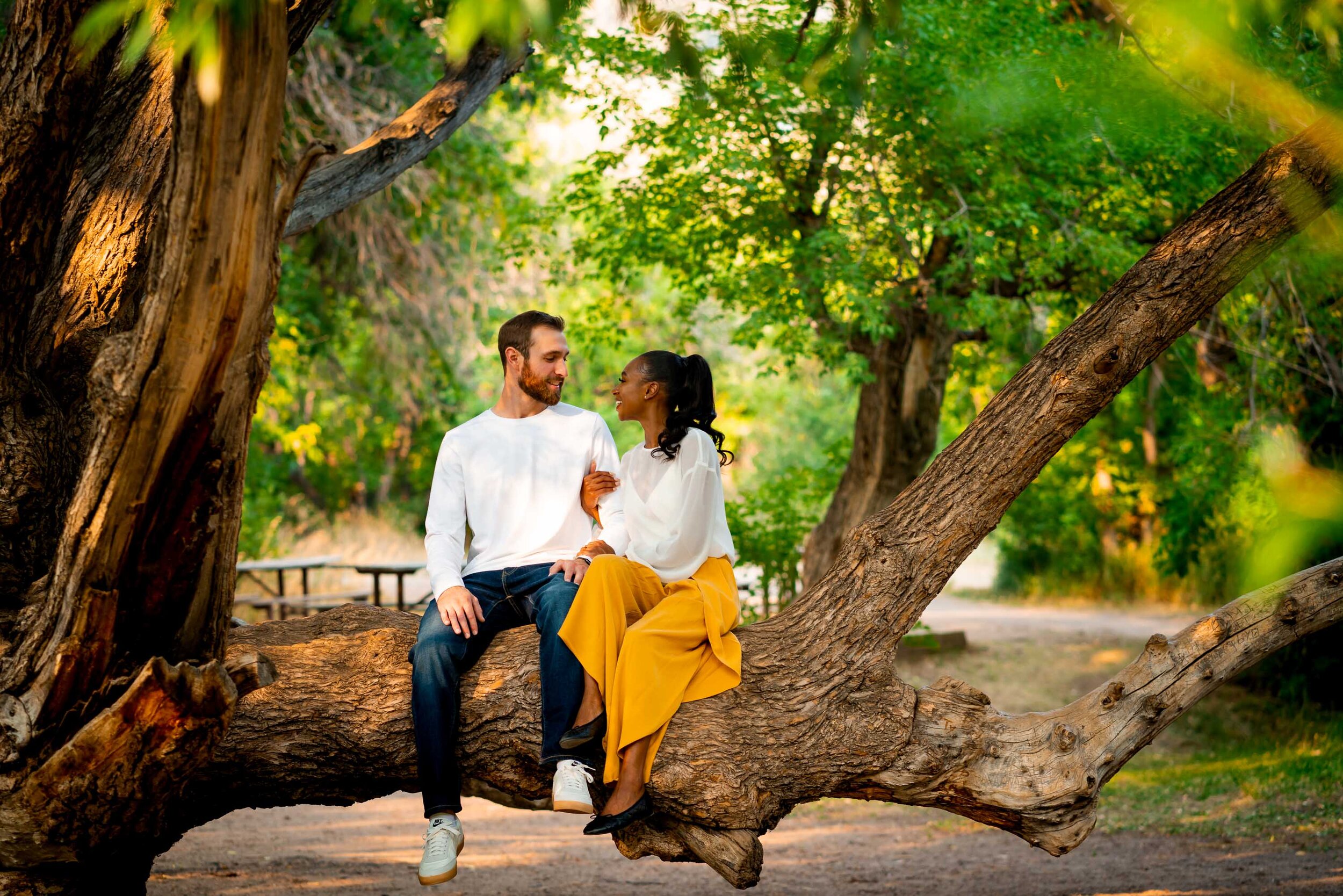 Engaged couple poses for engagement photos at Lair o' the Bear Park in Morrison, Colorado, Engagement Session, Engagement Photos, Engagement Photos Inspiration, Engagement Photography, Engagement Photographer, Lair o' the Bear,  Morrison Engagement Photos, Morrison engagement photos, Morrison engagement photographer, Colorado engagement photos, Colorado engagement photography, Colorado engagement photographer, Colorado engagement inspiration