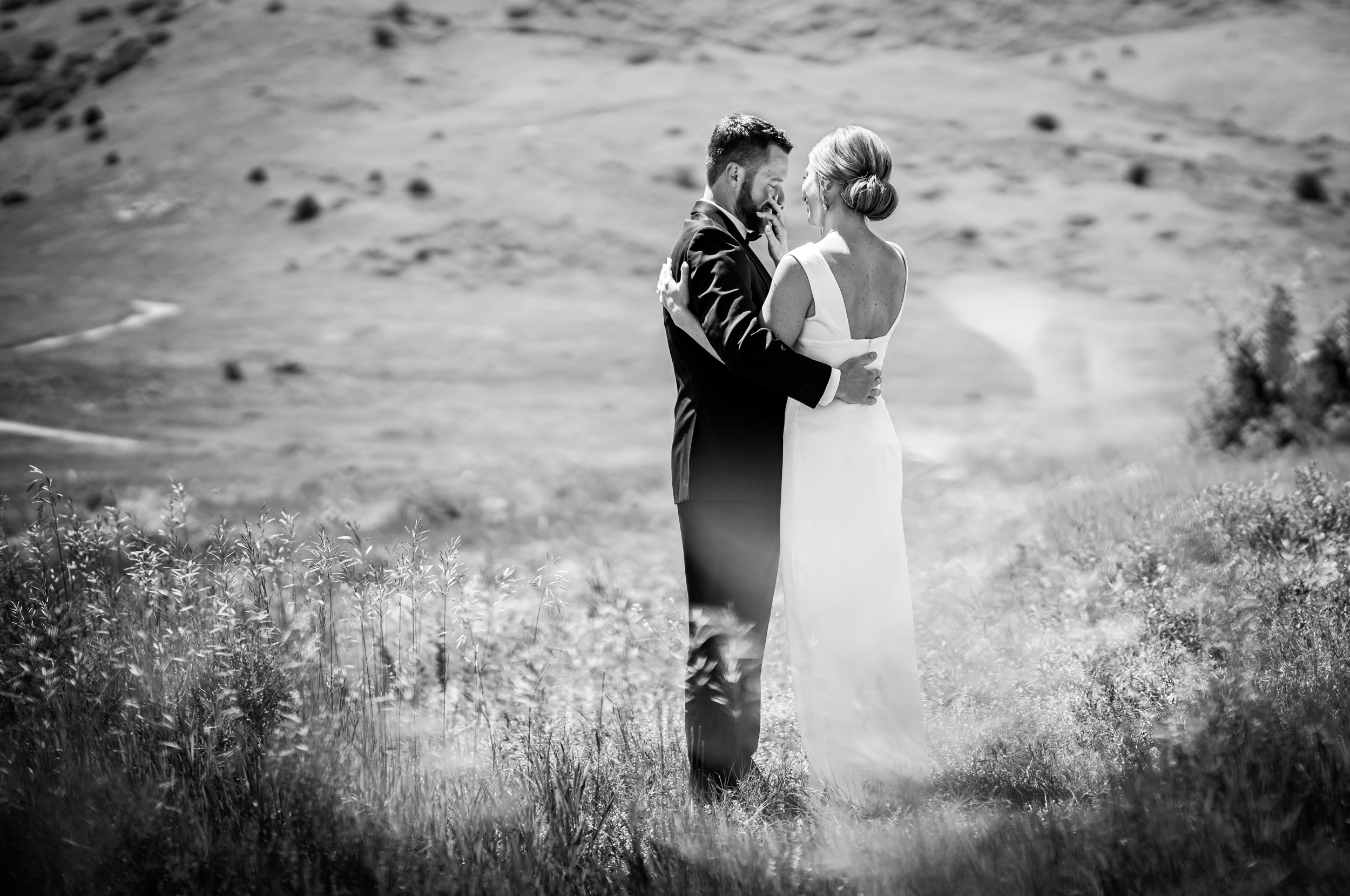 Ashley & Alex's wedding at The Manor House in June, in Littleton, Colorado. Manor House Wedding, Littleton, Denver, Colorado, First Look with groom, Denver Wedding Photographer, Denver Wedding Photos, Denver Wedding