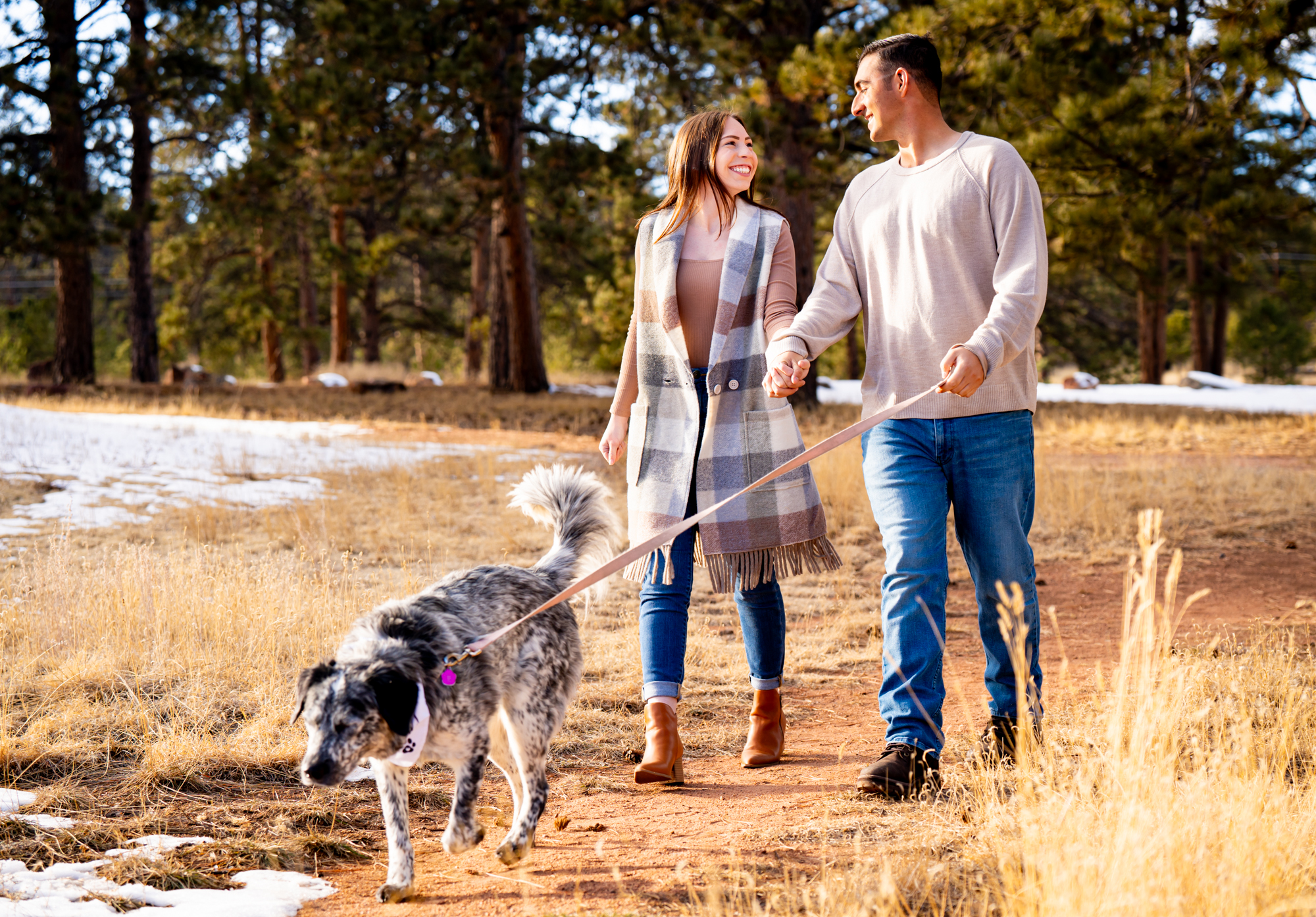 Winter Engagement Photos at Manitou Lake in Colorado Springs