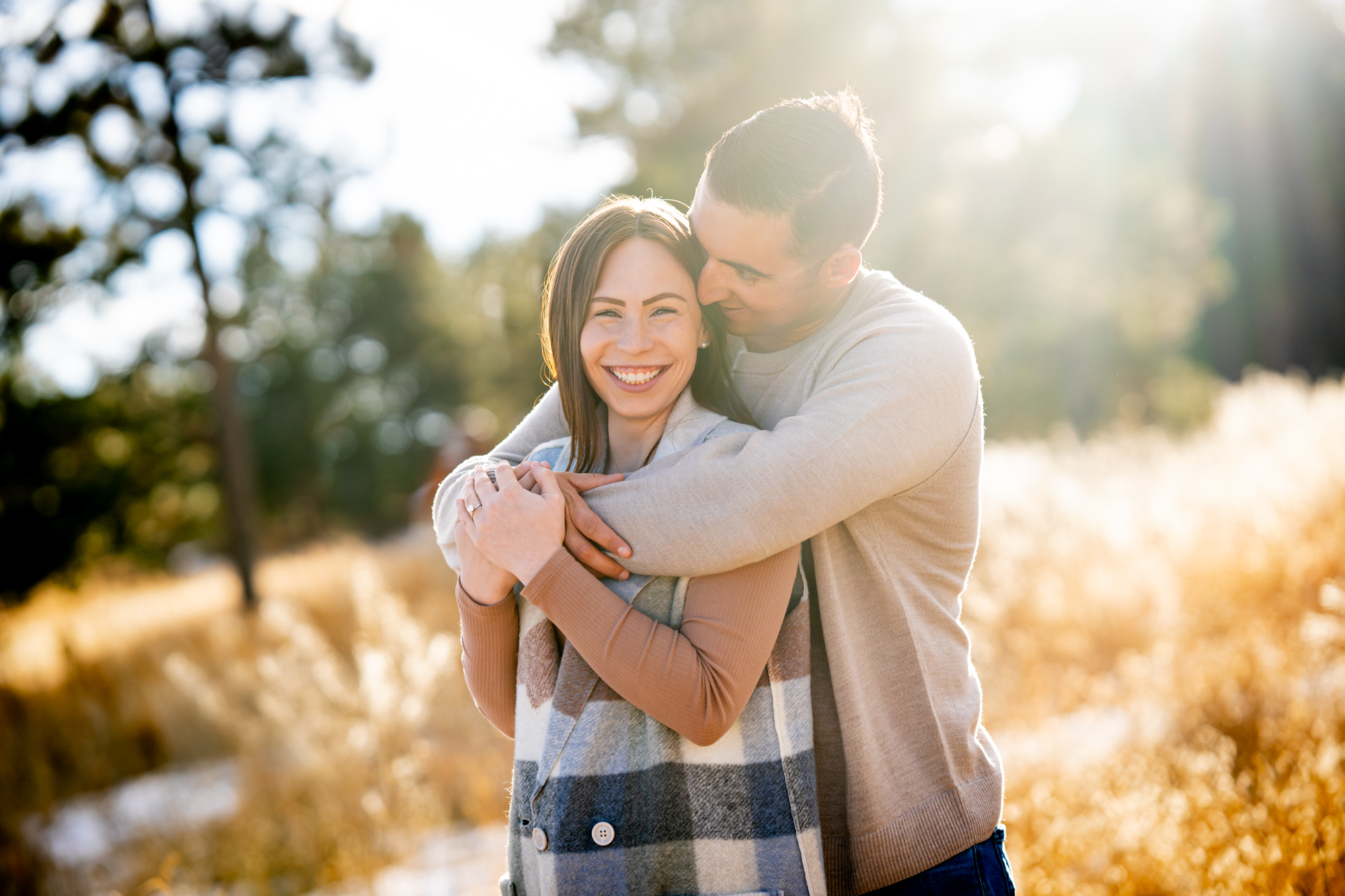 Winter Engagement Photos at Manitou Lake in Colorado Springs