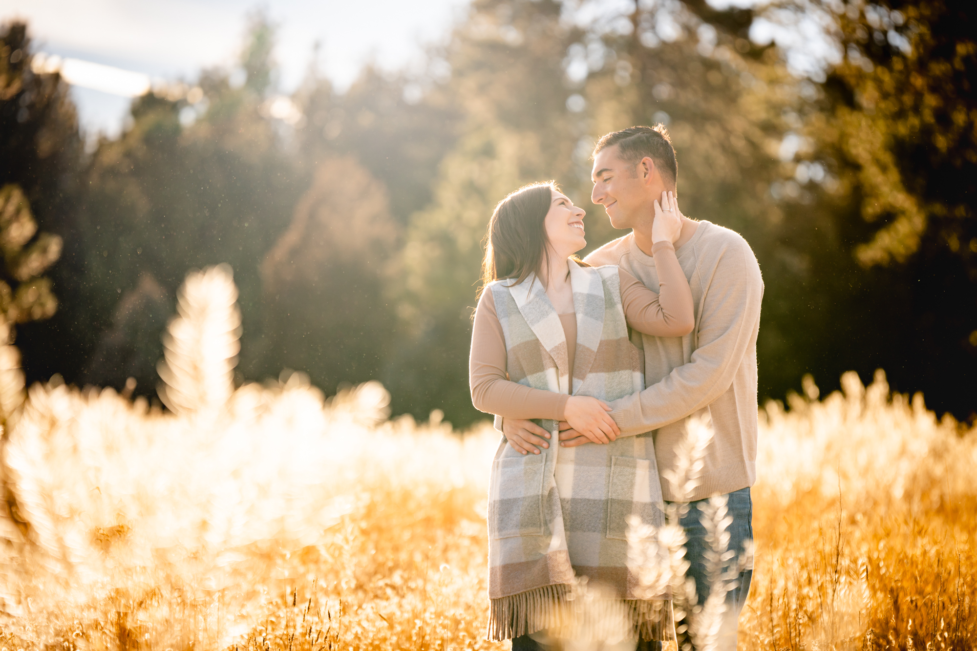 Winter Engagement Photos at Manitou Lake in Colorado Springs