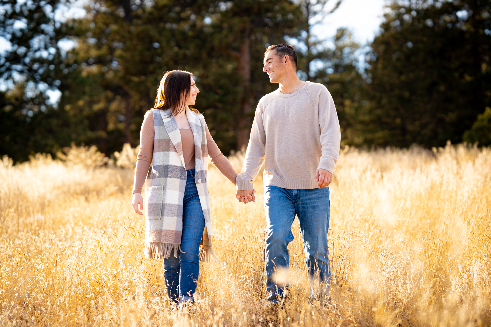 Winter Engagement Photos at Manitou Lake in Colorado Springs