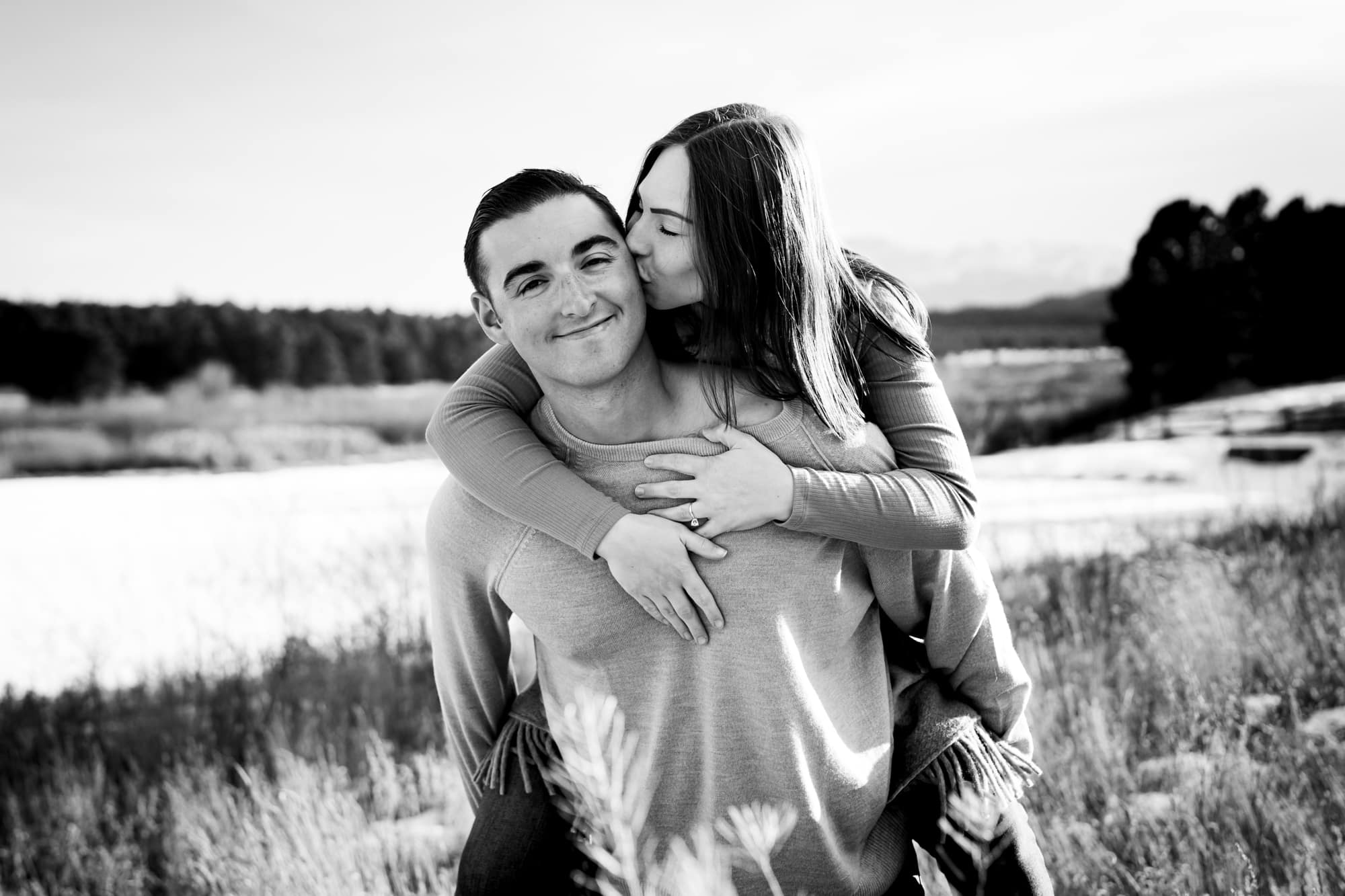 Winter Engagement Photos at Manitou Lake in Colorado Springs