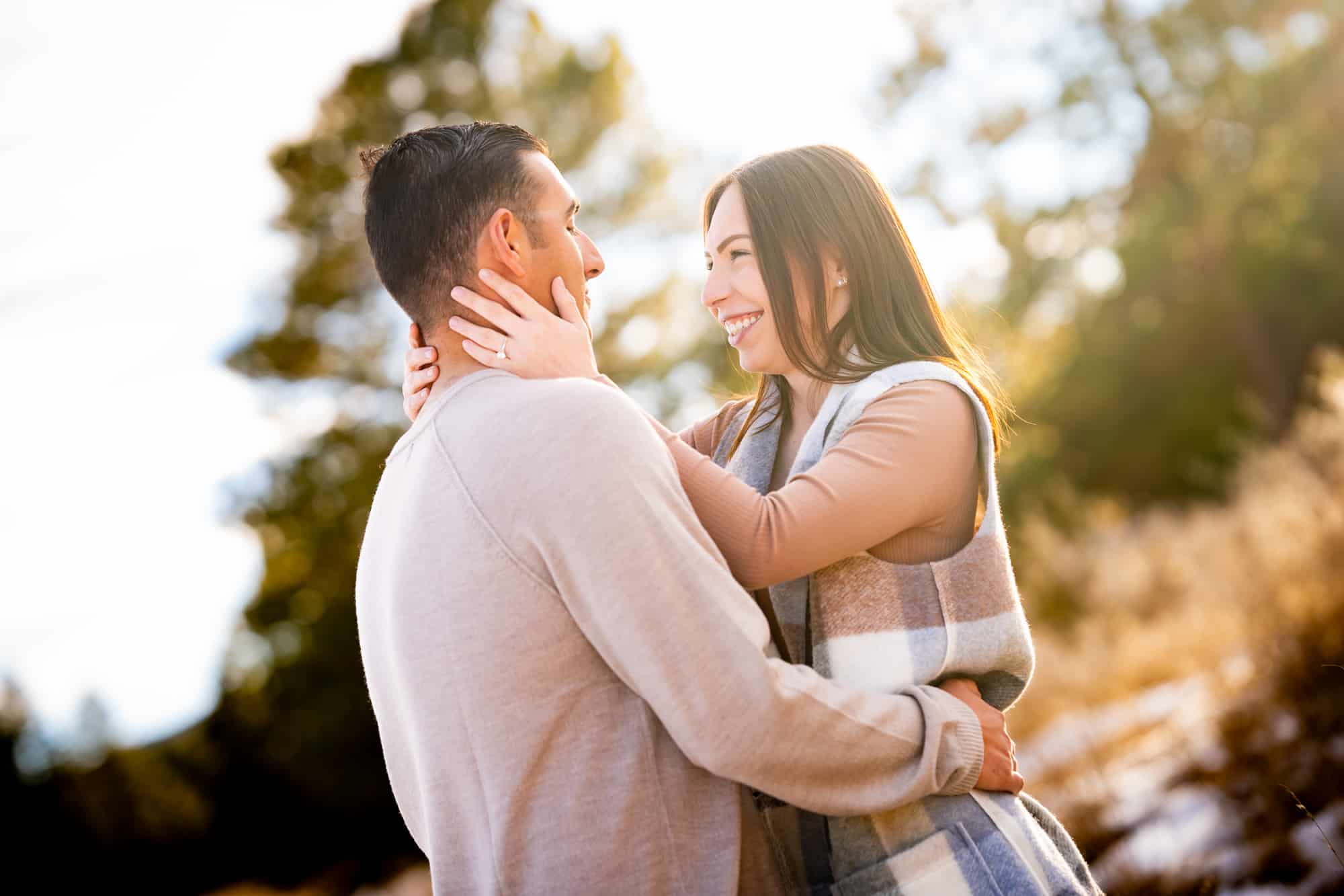 Winter Engagement Photos at Manitou Lake in Colorado Springs