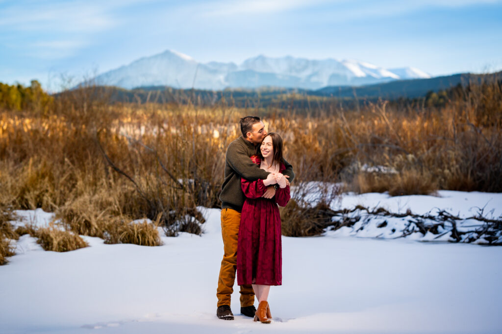 Winter Engagement Photos at Manitou Lake in Colorado Springs