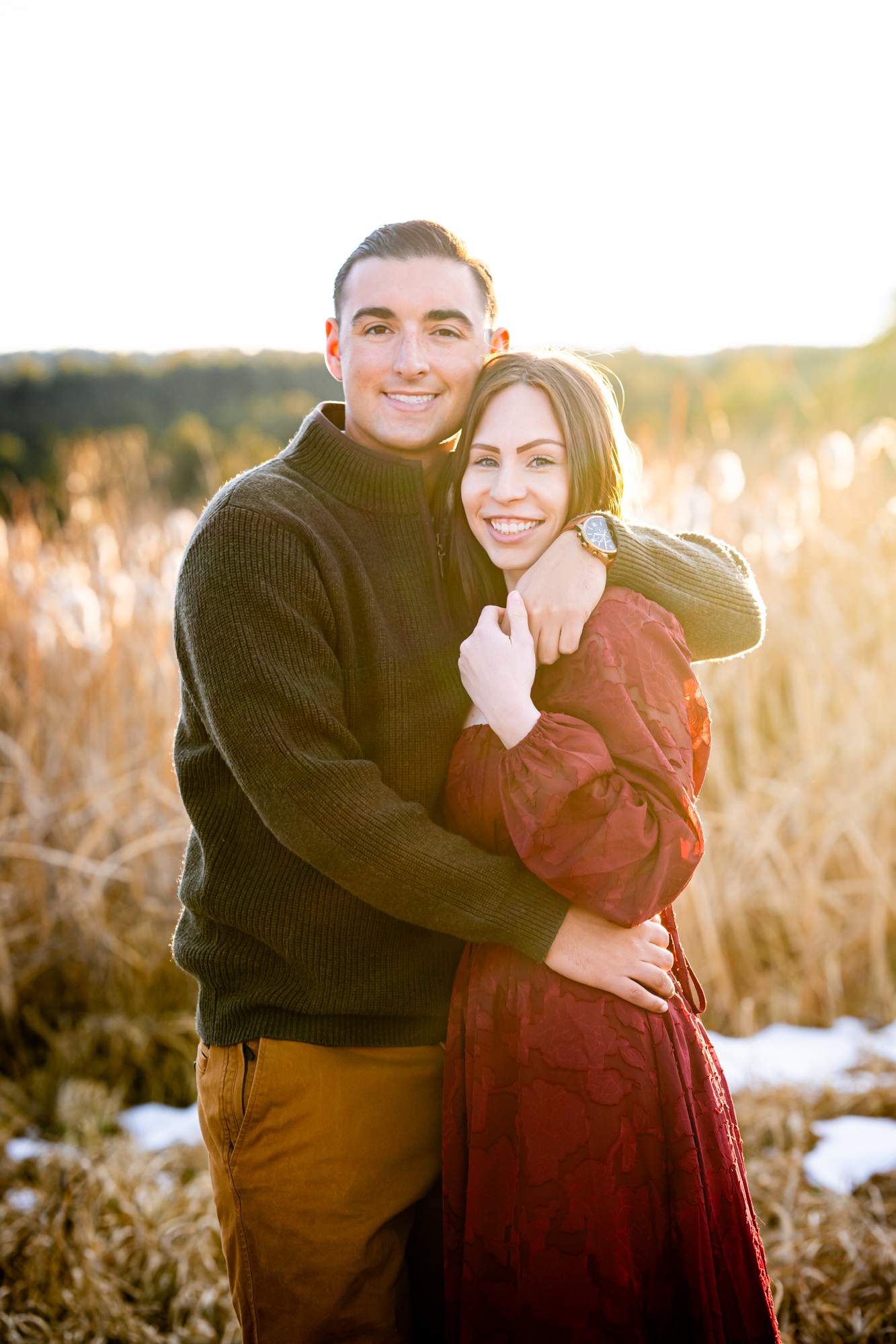 Winter Engagement Photos at Manitou Lake in Colorado Springs