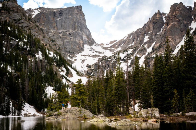Dream Lake Engagement Photos in Rocky Mountain National Park