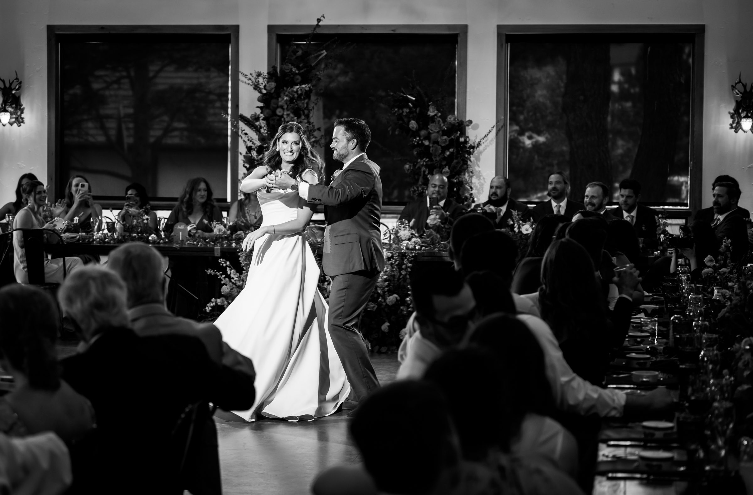 Bride and groom share their first dance